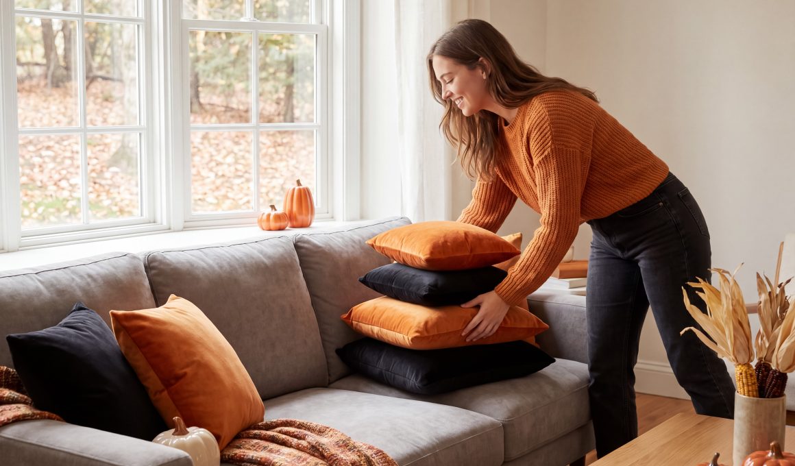 mujer ordenando vivienda para visitas otoño century21 españa